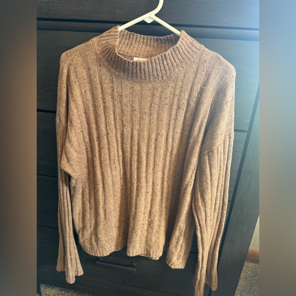 Blu Pepper Tan Ribbed Turtleneck Sweater - Picture 1 of 8